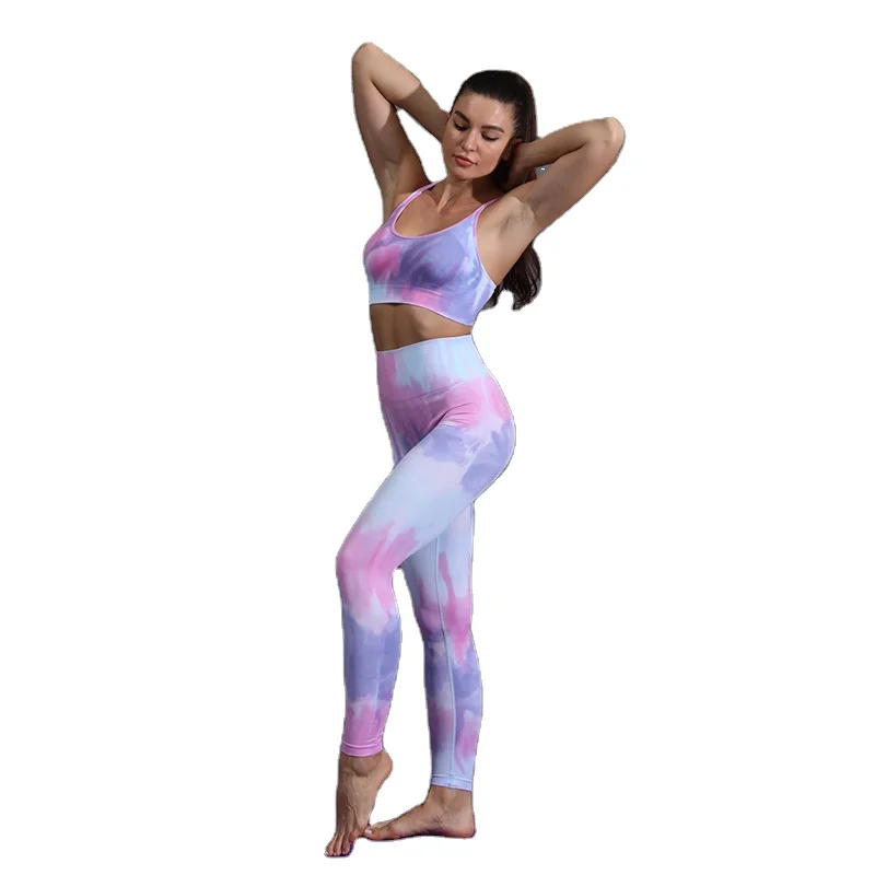 Women Seamless Tie-dye Bodybuilding Workout Gym Fitness Leggings and Tops Yoga Set Wholesale, As pictures
Women Seamless Tie-dye Bodybuilding Workout Gym Fitness Leggings and Tops Yoga Set Wholesale, As pictures