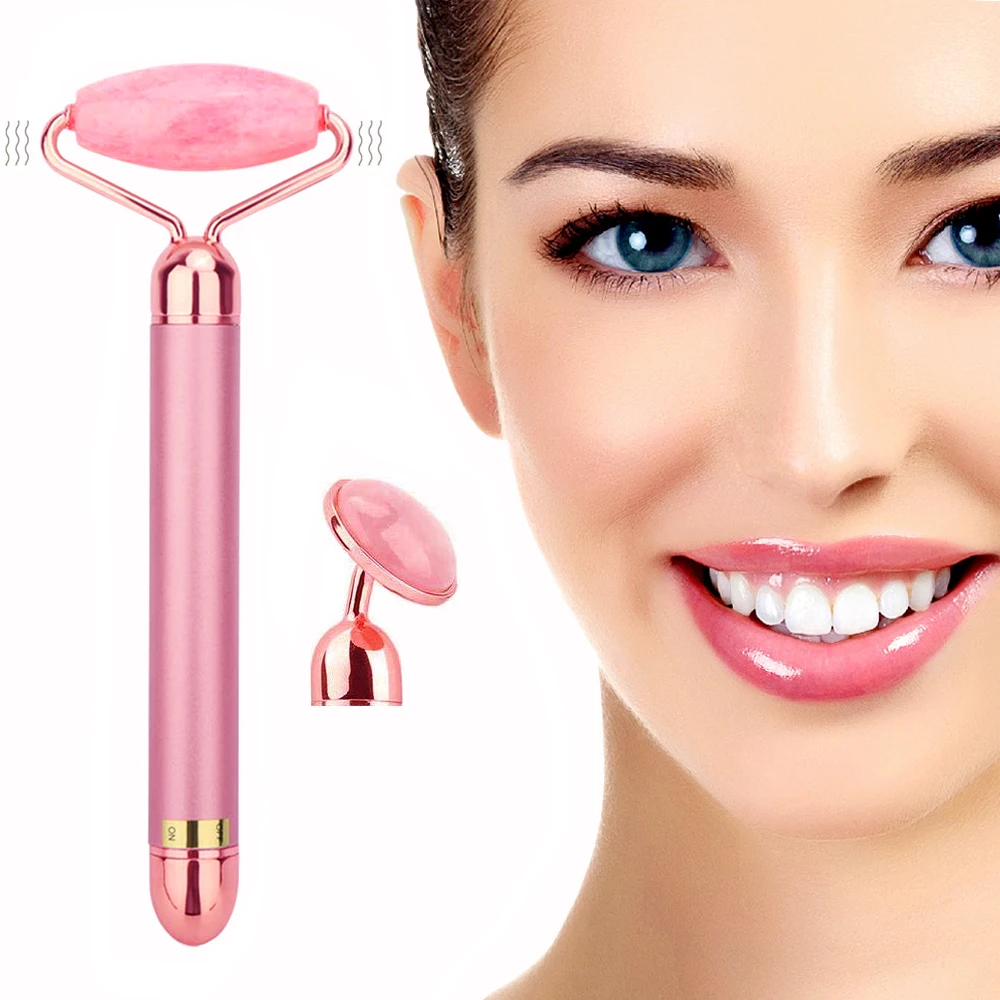 New Arrival Christmas Gift Noise Free Electric Vibrating Face Lifting Massager Rose Quartz Jade Face Roller, Pink
New Arrival Christmas Gift Noise Free Electric Vibrating Face Lifting Massager Rose Quartz Jade Face Roller, Pink