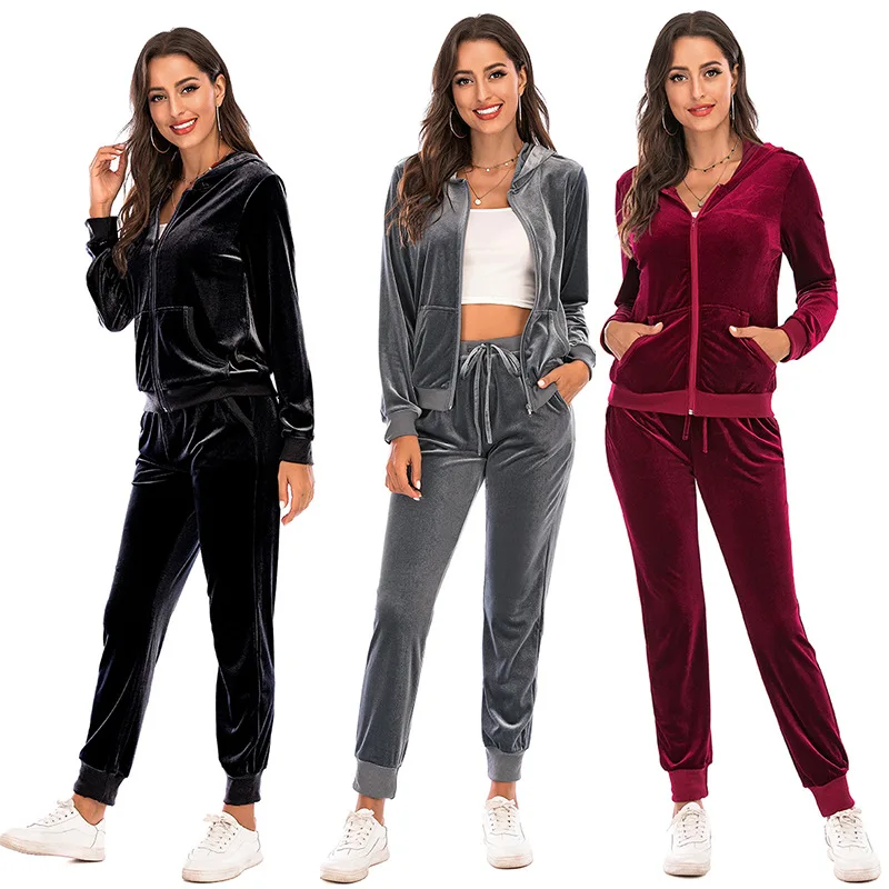 Women Tracksuit Zipper Two Piece Pants Set Hoodies Sweatshirt Pants Casual Loose Velvet Sports Jogging Suit, Customized colors
Women Tracksuit Zipper Two Piece Pants Set Hoodies Sweatshirt Pants Casual Loose Velvet Sports Jogging Suit, Customized colors