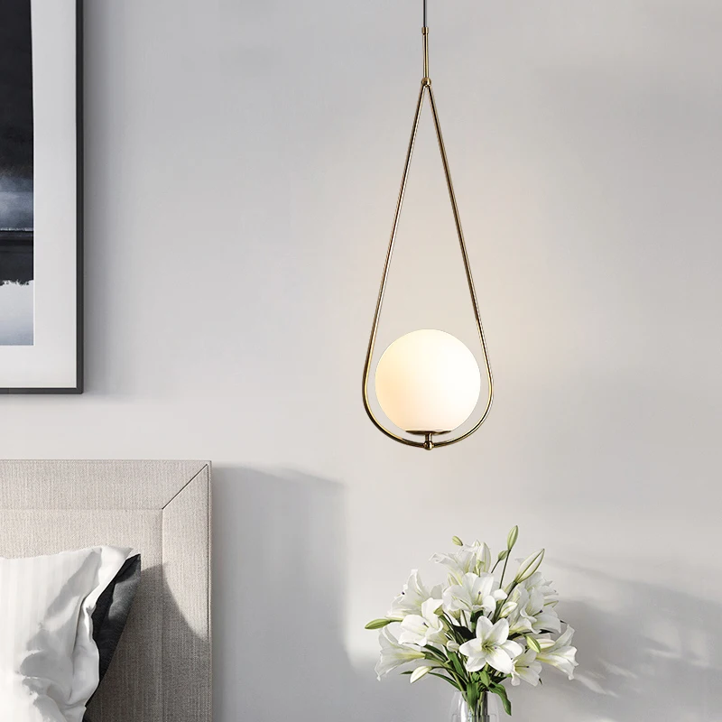 Round modern ball glass metal home decor chandelier pendant light
