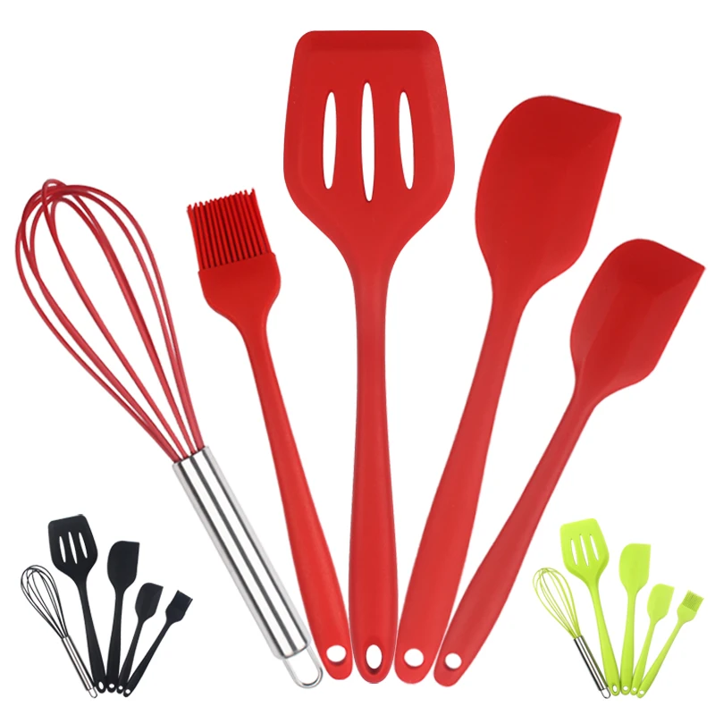 Heat Resistant 5 PCS Kitchen Accessories Silicone Kitchen Utensils Set Baking Cooking Spatula Sets
Heat Resistant 5 PCS Kitchen Accessories Silicone Kitchen Utensils Set Baking Cooking Spatula Sets