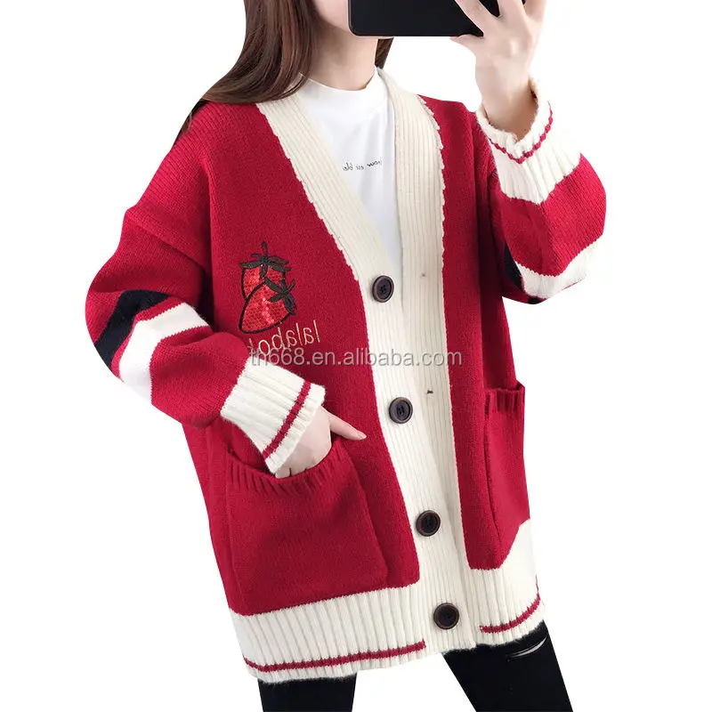 High Quality Latest Designs Winter Fashion V-neck Custom Sweaters Cardigans For Women
High Quality Latest Designs Winter Fashion V-neck Custom Sweaters Cardigans For Women