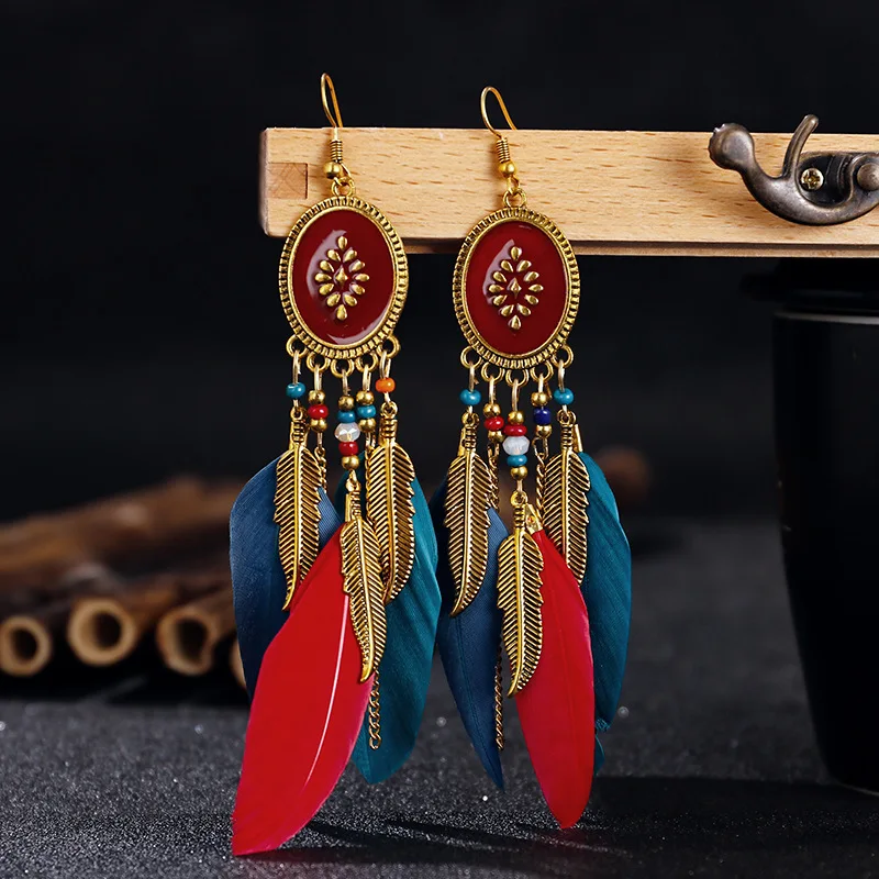 2021 Metal For Women Vintage Boho Colorful Long Feather Earrings Beads Tassel Jewelry
2021 Metal For Women Vintage Boho Colorful Long Feather Earrings Beads Tassel Jewelry