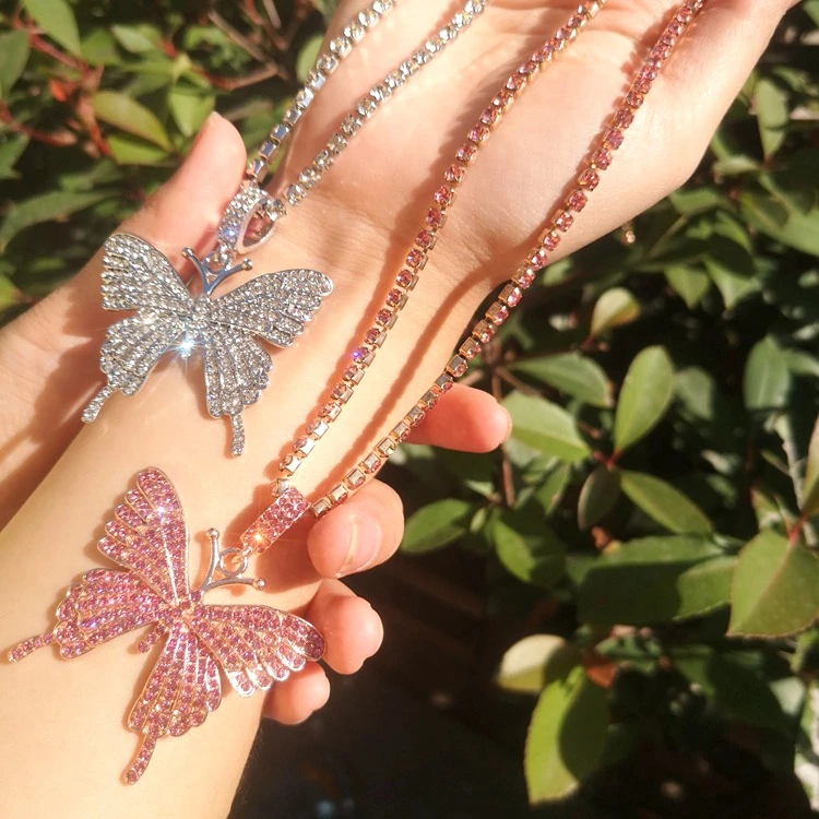 Charm Women Diamond Butterfly Pendant Gemstone Hip Hop Necklaces Gold Silver Tennis Chain Butterfly Necklace Jewelry
Charm Women Diamond Butterfly Pendant Gemstone Hip Hop Necklaces Gold Silver Tennis Chain Butterfly Necklace Jewelry