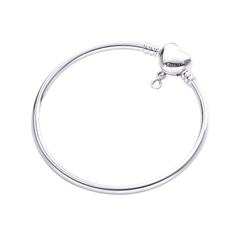 Hot sale high quality jewelry sterling silver infinity heart clasp women bangle, Silver color
Hot sale high quality jewelry sterling silver infinity heart clasp women bangle, Silver color