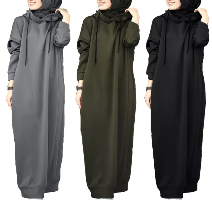 New Long Style Winter Solid 1 piece Hooded Coat Kaftan Muslim Women Hoodies Abaya for Fall, 3 colors in stock accepted customzied design
New Long Style Winter Solid 1 piece Hooded Coat Kaftan Muslim Women Hoodies Abaya for Fall, 3 colors in stock accepted customzied design