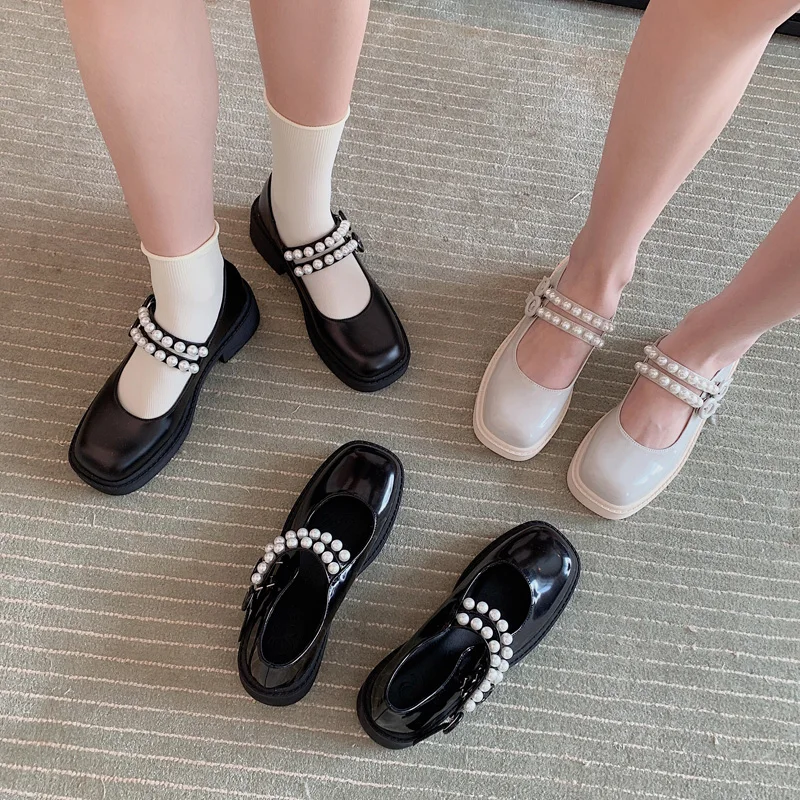 113062 Brand shoes British new style retro women pumps square heeled double straps with pearl ankle buckle strap ladies footwear
113062 Brand shoes British new style retro women pumps square heeled double straps with pearl ankle buckle strap ladies footwear