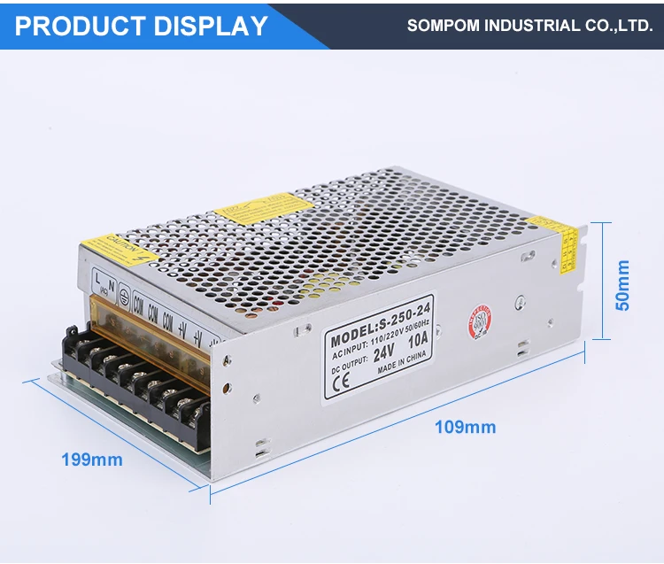SOMPOM 5v 12v 24v led driver led switch mode power supply 24v dc power switch