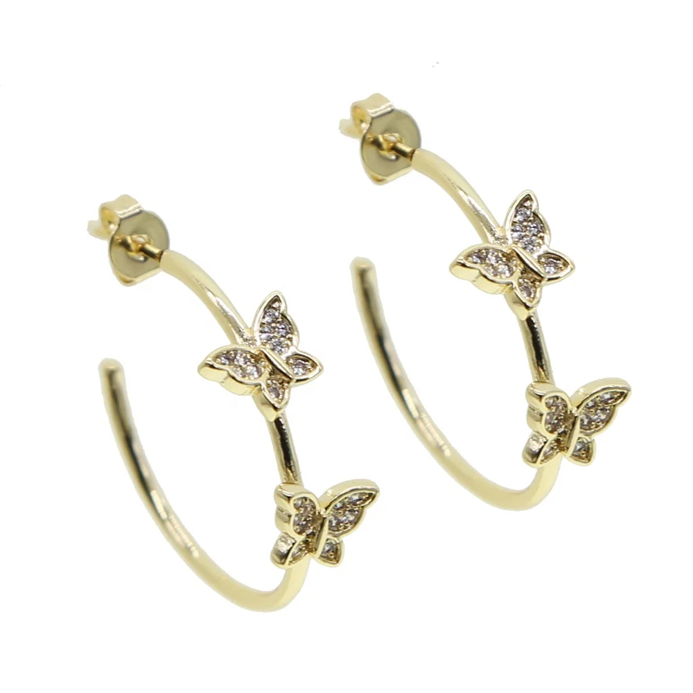 2021 summer fashion bling cz cute butterfly charm Circle hoop earrings gold silver color minimal delicate trendy fashion jewelry
2021 summer fashion bling cz cute butterfly charm Circle hoop earrings gold silver color minimal delicate trendy fashion jewelry
