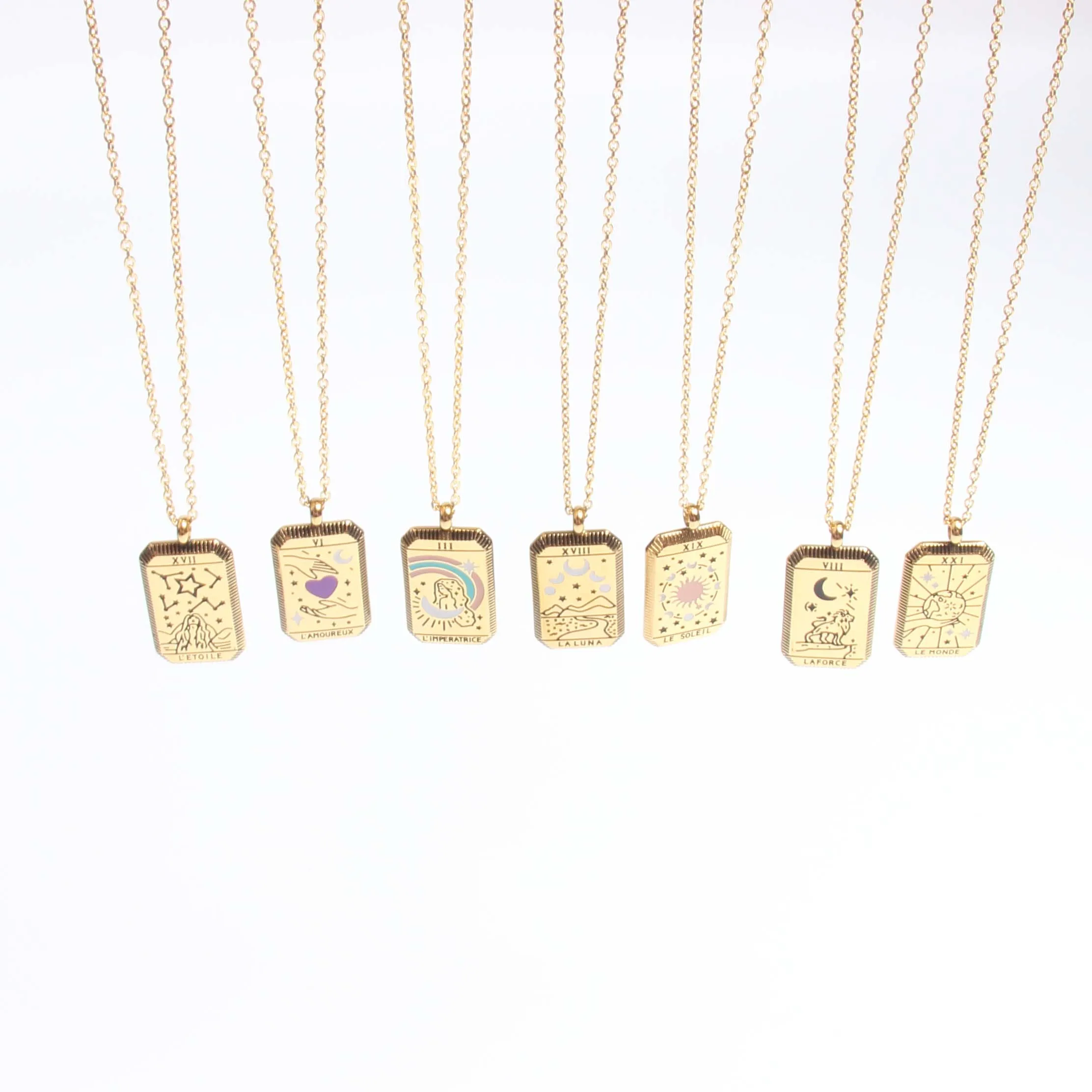 2021 New Colorful Summer Waterproof Enamel Drip Oil Paint Tarot Stainless Steel 18K Gold Plated Women Necklace
2021 New Colorful Summer Waterproof Enamel Drip Oil Paint Tarot Stainless Steel 18K Gold Plated Women Necklace