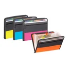 A4 Plastic 13 Pocket Expanding File with Zipper, Letter Size Poly Zipper Expanding File Folder for School Students