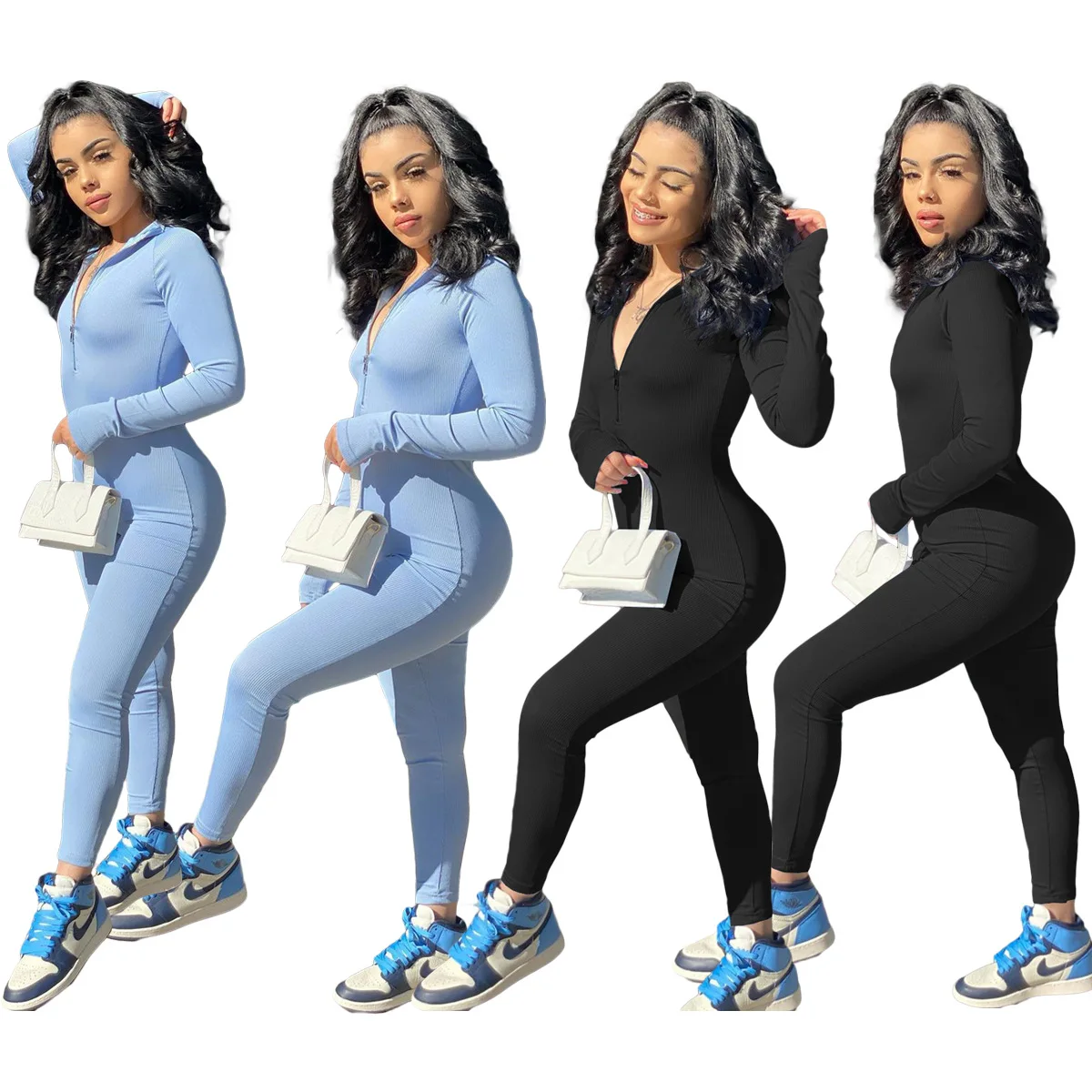 Wholesale custom logo trendy solid ribbed bodycon casual long sleeve bodysuit jumpsuit for women, Photo shows
Wholesale custom logo trendy solid ribbed bodycon casual long sleeve bodysuit jumpsuit for women, Photo shows