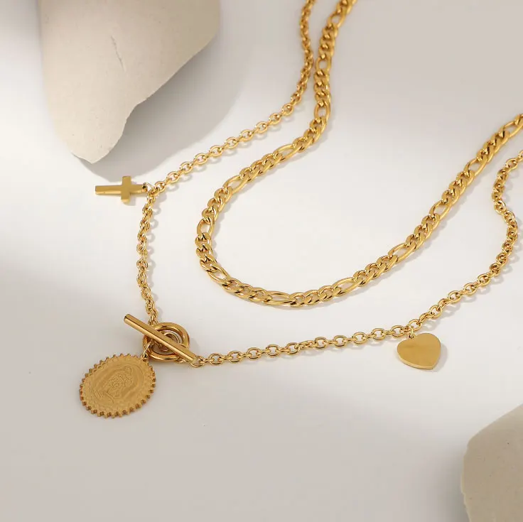 European American 18K Gold-plated Stainless Steel Metal Chain Fashion Pendant Necklace Women
European American 18K Gold-plated Stainless Steel Metal Chain Fashion Pendant Necklace Women