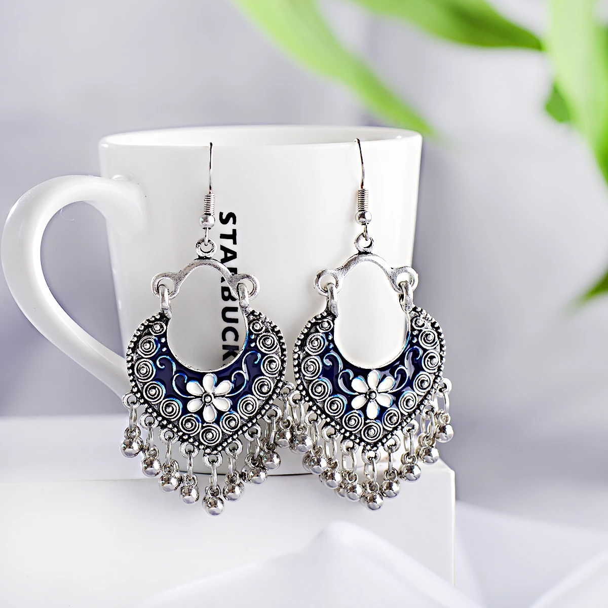 Boho Gypsy Tassel Indian Drop Earrings 2020 Women Orecchini Jewelry Ladies Retro Blue Flower Silver Color Jhumka Earrings, Gold/silver
Boho Gypsy Tassel Indian Drop Earrings 2020 Women Orecchini Jewelry Ladies Retro Blue Flower Silver Color Jhumka Earrings, Gold/silver