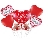 Wedding set balloons foil valentine's day gift engagement party heart helium i love you balloons
