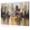 Canvas Wall Art Prints Modern Abstract New York City Painting Framed Skyline Buildings Picture Manhattan River Cityscape Artwork