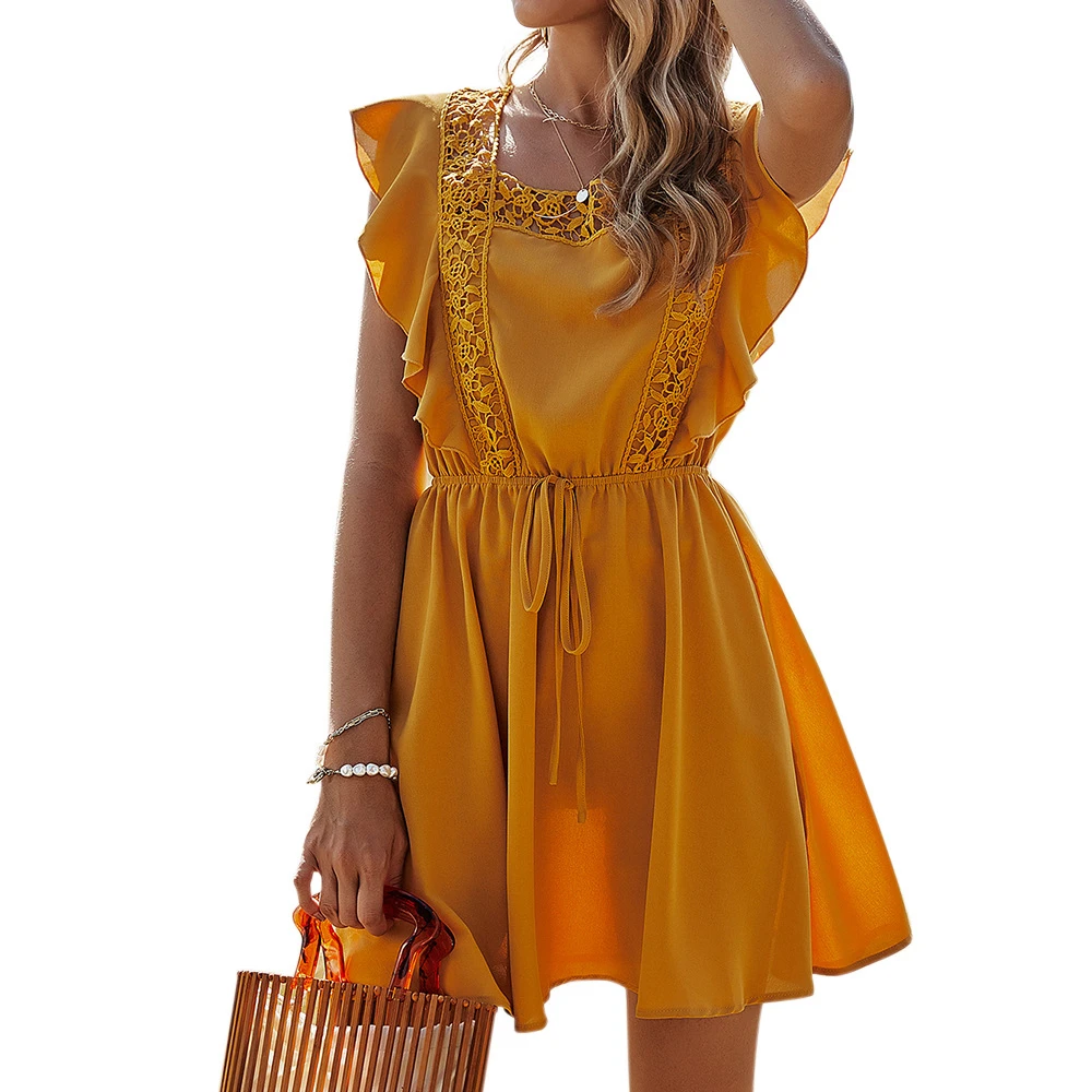 fashion slash neck Mini Short sleeve ruffle skirt dress women casual style, Customized color
fashion slash neck Mini Short sleeve ruffle skirt dress women casual style, Customized color