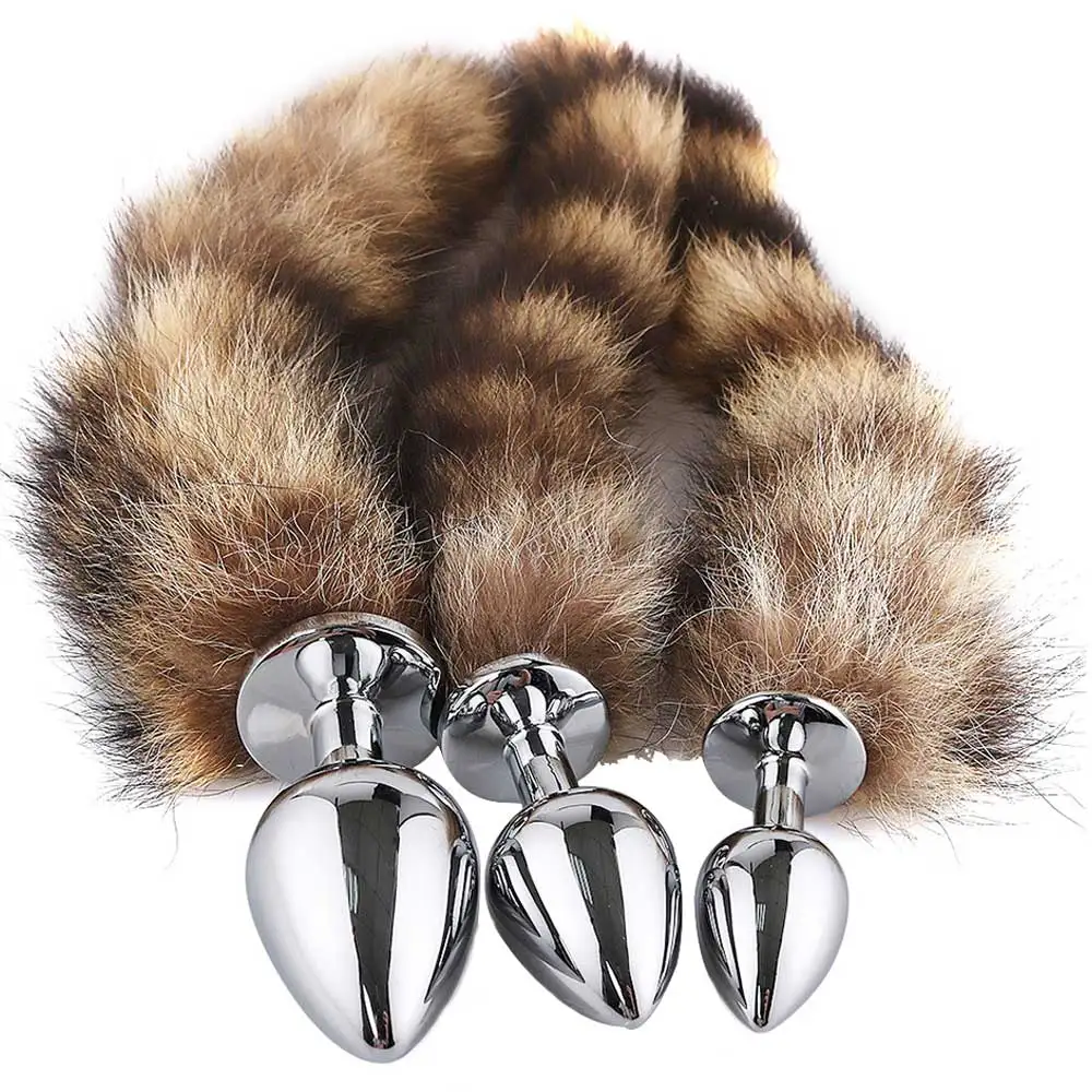 Анальная пробка Пикантные штучки с хвостом енота, розовый DP026S - Пикантные Штучки - Анальные пробки с хвостом - Купить