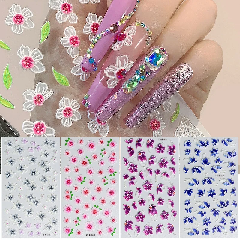 5D Nail Art Sticker Colorful Flowers Design Self-Adhesive Decals Decorations Manicure Accessories
5D Nail Art Sticker Colorful Flowers Design Self-Adhesive Decals Decorations Manicure Accessories