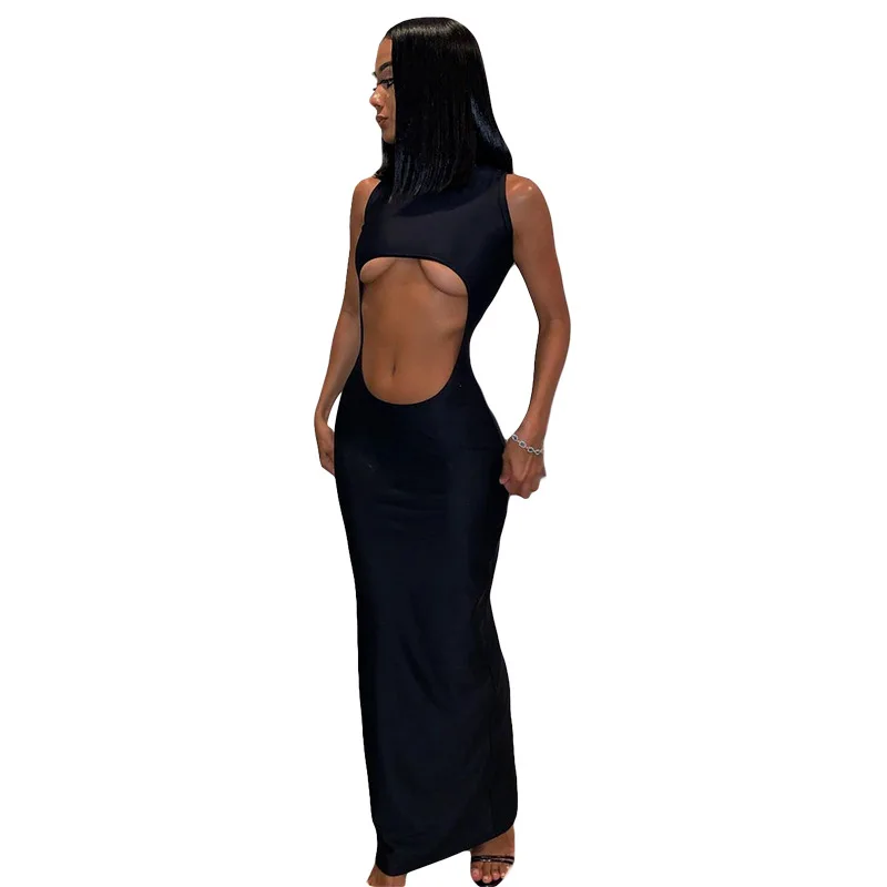 Night Club Cutout Turtleneck Sleeveless Party Maxi Dress Sexy Women Skinny Bodycon Dress
Night Club Cutout Turtleneck Sleeveless Party Maxi Dress Sexy Women Skinny Bodycon Dress