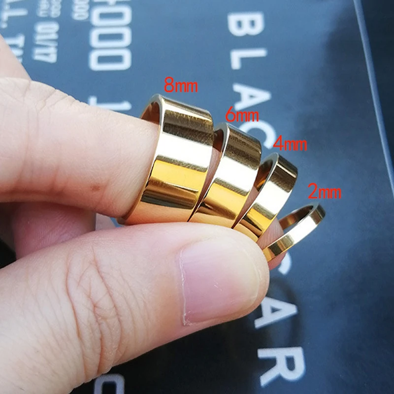 Cheap Factory Manufacture Jewelry Set 2mm 4mm 6mm 8mm 18K Gold Filled Flat Stainless Steel Ring Wedding Band
Cheap Factory Manufacture Jewelry Set 2mm 4mm 6mm 8mm 18K Gold Filled Flat Stainless Steel Ring Wedding Band