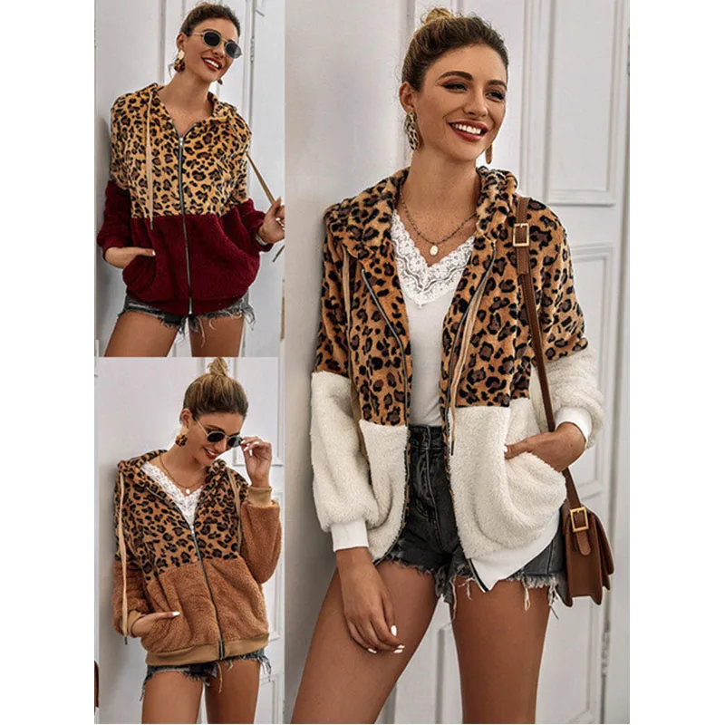 Free shipping China Manufacturer Winter Outwear Warm Women Coat Fashion Wool Plush Long Coat hoodie leopard printed coat
Free shipping China Manufacturer Winter Outwear Warm Women Coat Fashion Wool Plush Long Coat hoodie leopard printed coat
