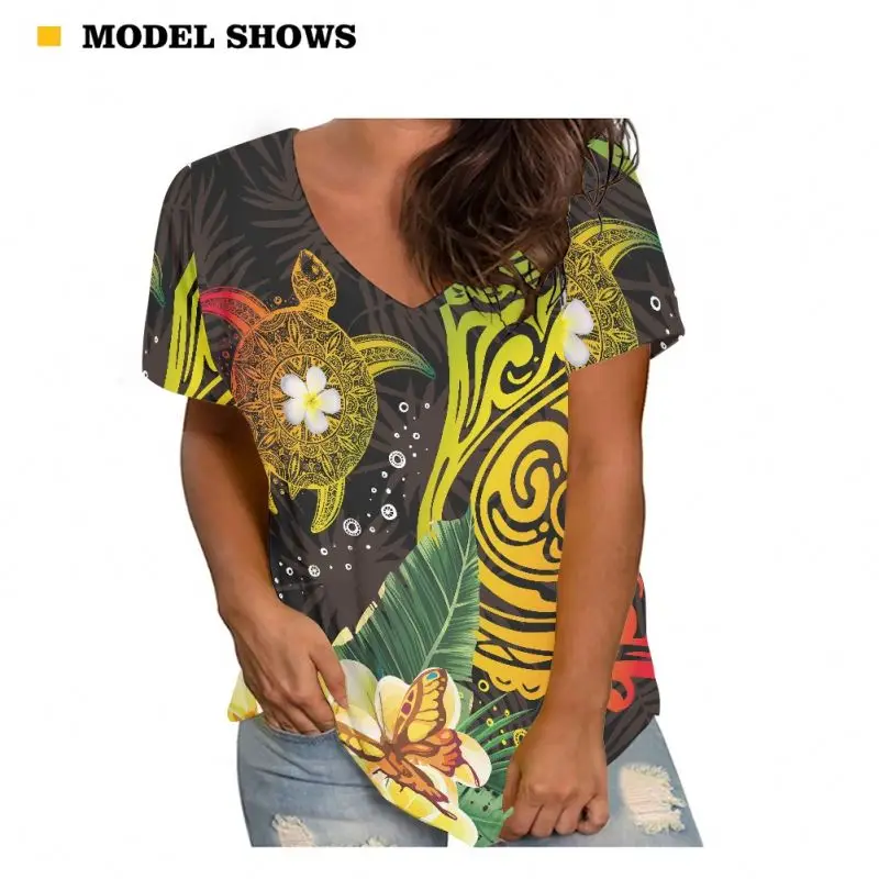 Hawaii Island Polynesian Turtle Tattoo T-shirt for Women Casual V Neck Summer T Shirt Short Sleeve Loose Fit Top Long Tunics, Customized color
Hawaii Island Polynesian Turtle Tattoo T-shirt for Women Casual V Neck Summer T Shirt Short Sleeve Loose Fit Top Long Tunics, Customized color