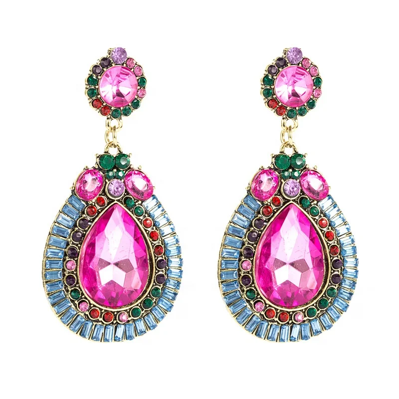 Elegant Multi Color Crystal Water Drop Dangle Earrings Vintage Geometric Sparkly Rhinestone Statement Drop Earrings Girl, Colorful
Elegant Multi Color Crystal Water Drop Dangle Earrings Vintage Geometric Sparkly Rhinestone Statement Drop Earrings Girl, Colorful