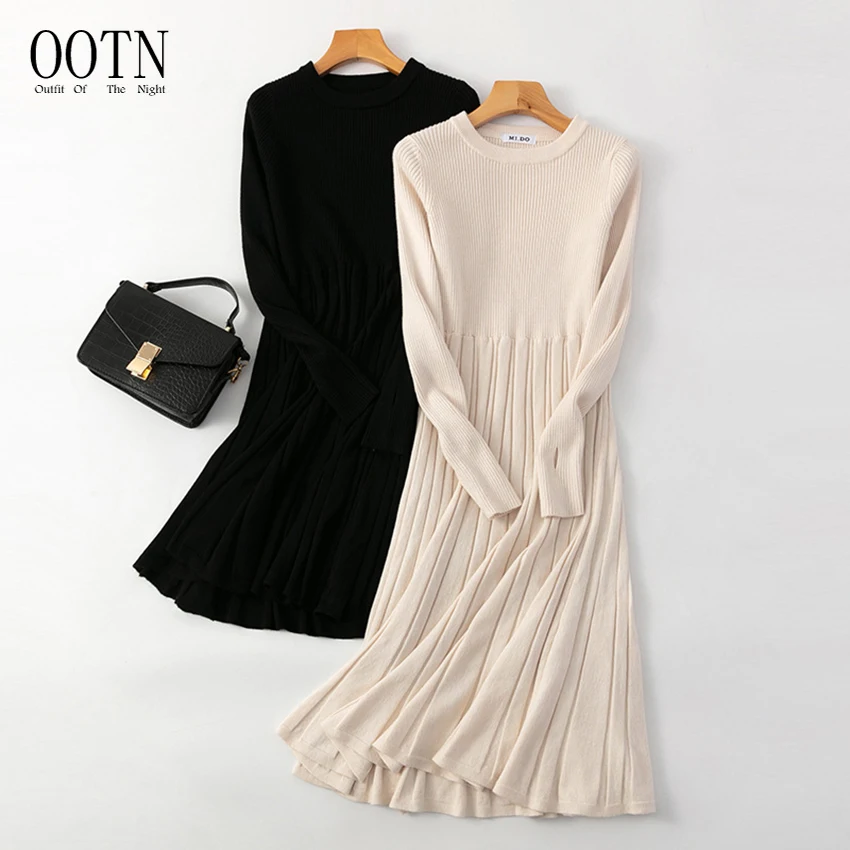 OOTN Autumn Winter Knitted A Line Dress Ribbed Thick Christmas Pullover Party Dresses Chic Women Long Knit Maxi Sweater Dress
OOTN Autumn Winter Knitted A Line Dress Ribbed Thick Christmas Pullover Party Dresses Chic Women Long Knit Maxi Sweater Dress