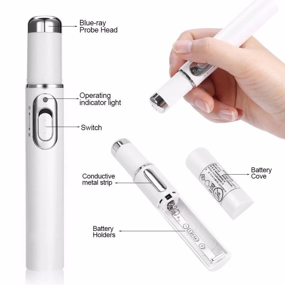 Hot Blue Light Therapy Acne Laser Pen ,Vein Eraser Acne Remover Laser Pen, White
Hot Blue Light Therapy Acne Laser Pen ,Vein Eraser Acne Remover Laser Pen, White