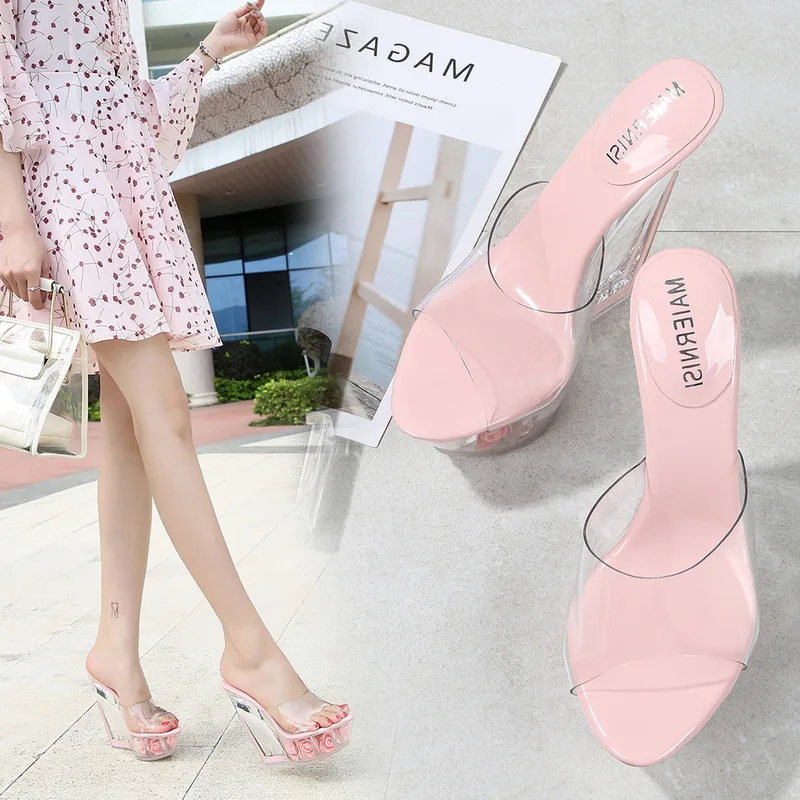 126-3 Summer 2021 Clear Platform Slides Wedge Shoes 14cm Heels Slip On Slide Sandals Shoes Women with flowers
126-3 Summer 2021 Clear Platform Slides Wedge Shoes 14cm Heels Slip On Slide Sandals Shoes Women with flowers