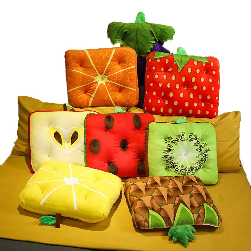 Simple new rectangular plush cartoon fruit shape office home learning car back cushion
Simple new rectangular plush cartoon fruit shape office home learning car back cushion
