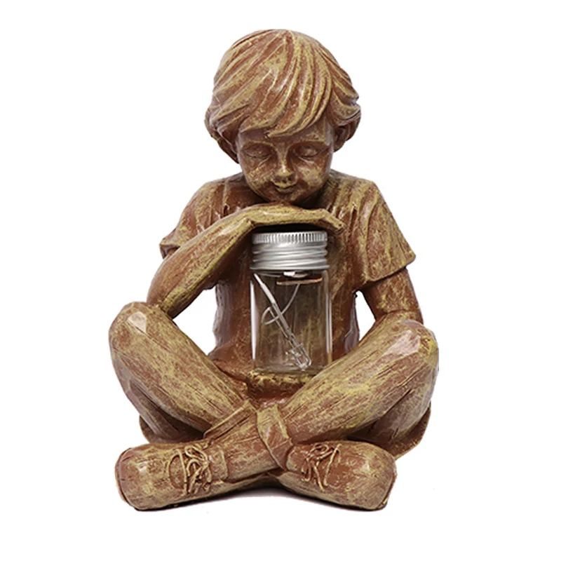 God Boy Statue New Poruducts Garden Resin Ornaments with LED Light Garden Ornaments, As picture
God Boy Statue New Poruducts Garden Resin Ornaments with LED Light Garden Ornaments, As picture