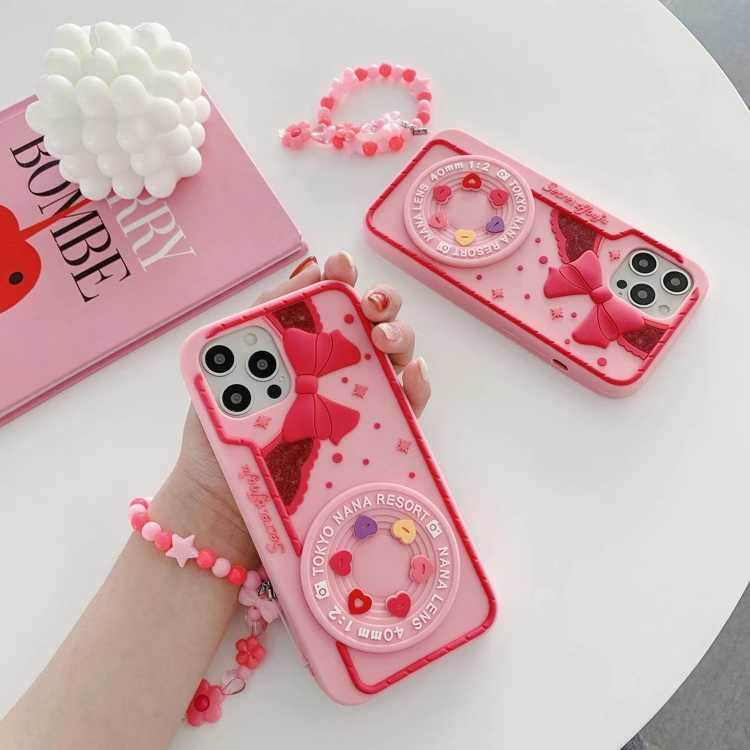 For iPhone X XR 7 8 Plus 11 12 Pro Max 3D Cute Cartoon Soft Bowknot Camera Phone Case With Strap Lanyard Bracelet
For iPhone X XR 7 8 Plus 11 12 Pro Max 3D Cute Cartoon Soft Bowknot Camera Phone Case With Strap Lanyard Bracelet