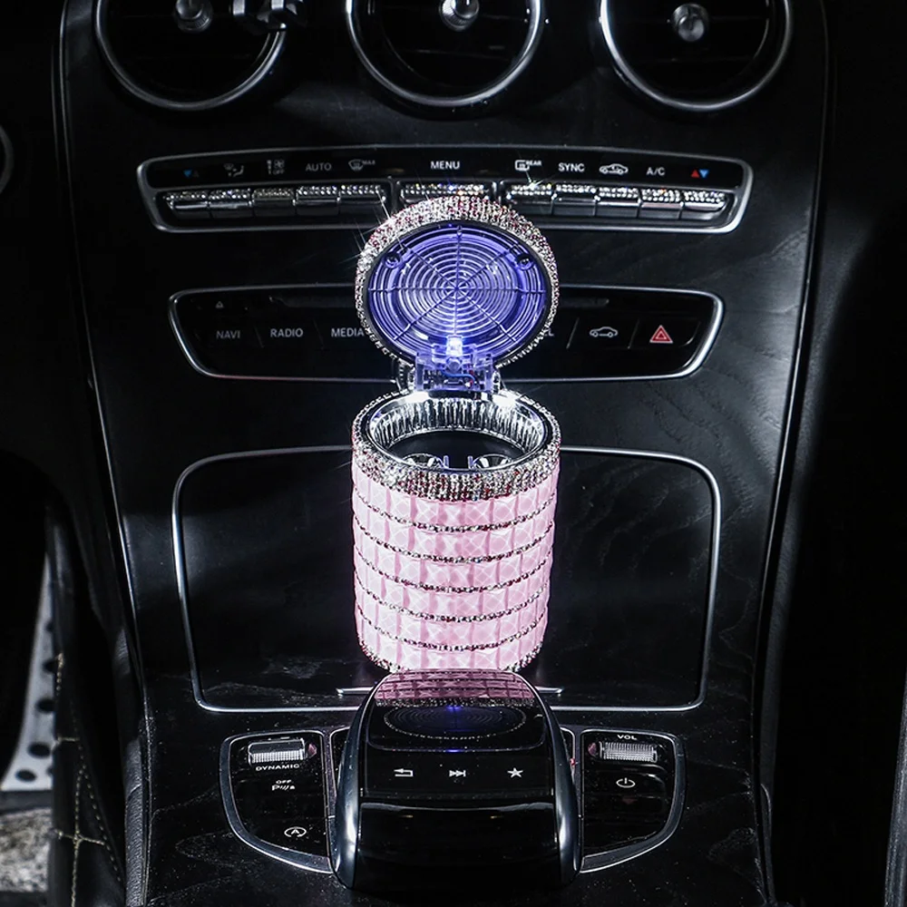 Smokeless Smoking Stand Cylinder Cup Holder interior Diamond rhinstone Shiny Bling Portable Auto Car Ashtray with Blue LED Light, 6 colors
Smokeless Smoking Stand Cylinder Cup Holder interior Diamond rhinstone Shiny Bling Portable Auto Car Ashtray with Blue LED Light, 6 colors