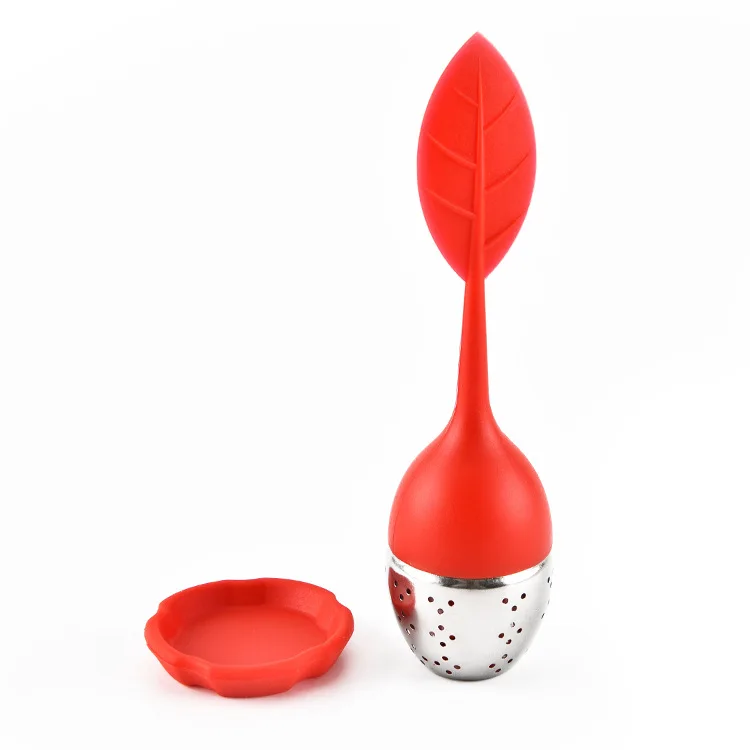 Food grade silicone tea infuser with 304 stainless steel leaf shape,Custom colors tea infuser tea diffuser with drip tray, Stock colors/pantone colors
Food grade silicone tea infuser with 304 stainless steel leaf shape,Custom colors tea infuser tea diffuser with drip tray, Stock colors/pantone colors
