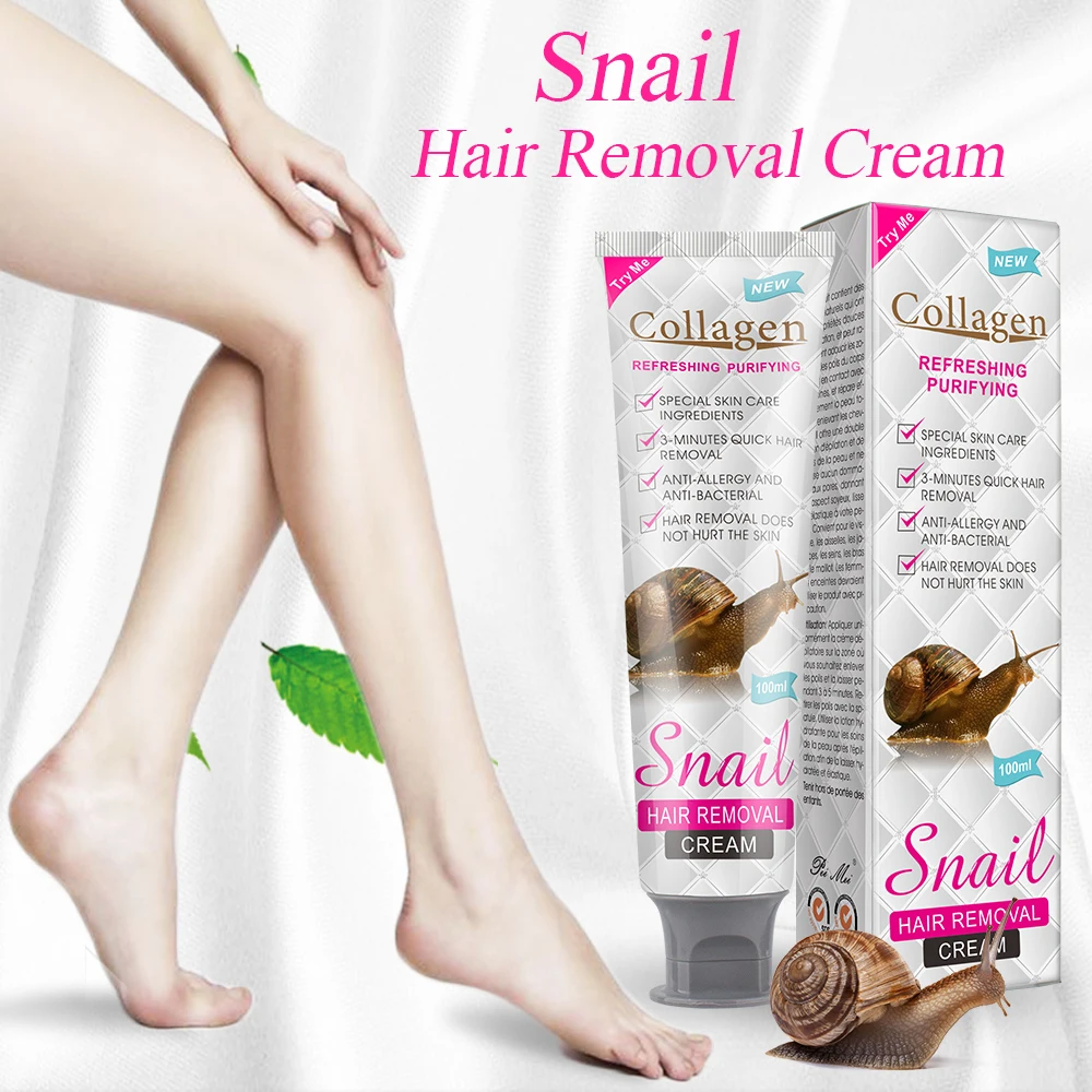 Semi Permanent Hair Removing Cream Snail Collagen Hair Remover Cream For Men And Women
Semi Permanent Hair Removing Cream Snail Collagen Hair Remover Cream For Men And Women