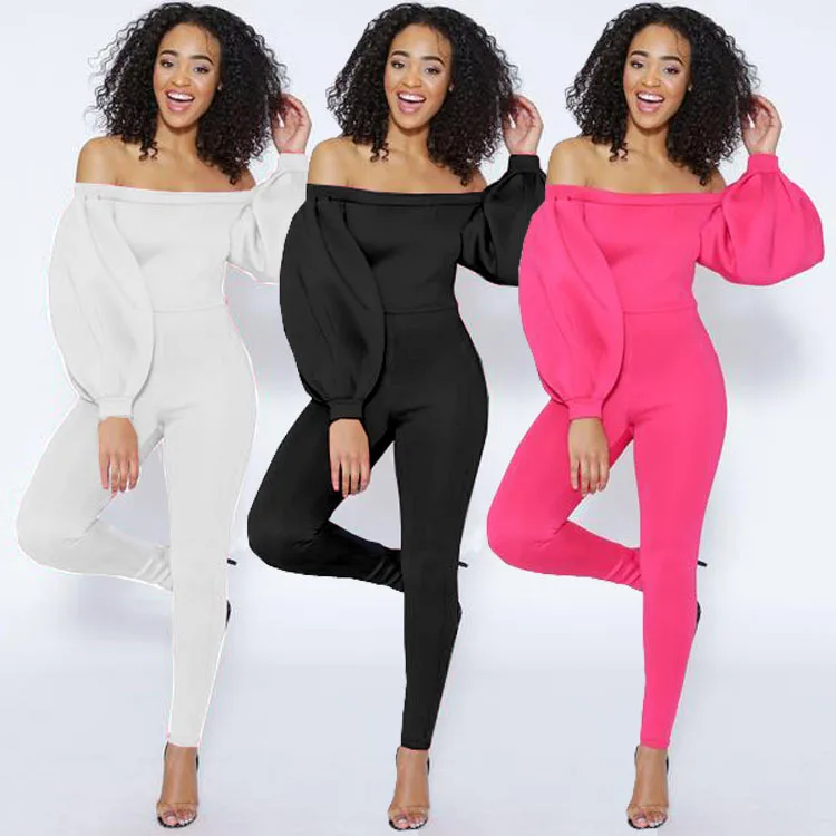 Women's jumpsuits women Sexy Off shoulder jumpsuit back zipper knitted elegant women long straight pants set
Women's jumpsuits women Sexy Off shoulder jumpsuit back zipper knitted elegant women long straight pants set
