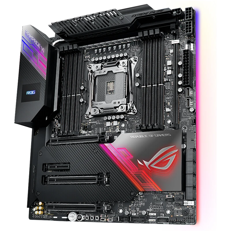 ASUS ROG Rampage VI Extreme Encore, X299 LGA 2066 E-ATX gaming motherboard for Intel Core X-Series Processors
ASUS ROG Rampage VI Extreme Encore, X299 LGA 2066 E-ATX gaming motherboard for Intel Core X-Series Processors