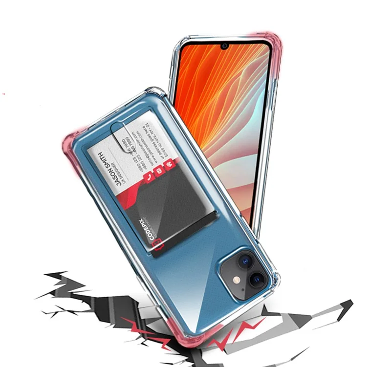 Transparent TPU mobile phone case is suitable for Iphone 12/11 Pro /MAX mobile phone case customization with back pocket
Transparent TPU mobile phone case is suitable for Iphone 12/11 Pro /MAX mobile phone case customization with back pocket