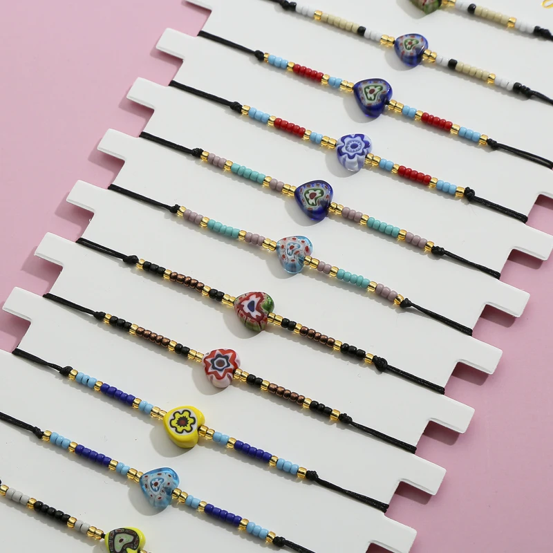 Fashion heart flower Color Bead Bracelet Multicolor Bohemian Ethnic Bracelet for Women, As picture
Fashion heart flower Color Bead Bracelet Multicolor Bohemian Ethnic Bracelet for Women, As picture