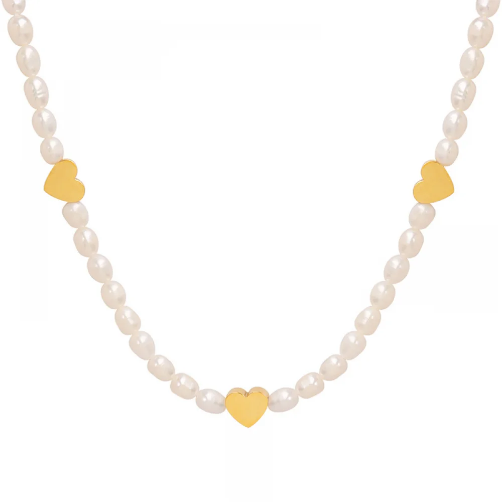 Women handmade heart necklace natural freshwater pearl stainless steel pendant choker necklace
Women handmade heart necklace natural freshwater pearl stainless steel pendant choker necklace