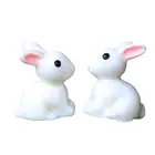 2PCS Lovely Resin Plants Rabbit Cute Micro Landscape Succulent Ornaments Plant Decoration Garden Miniatures DIY Doll