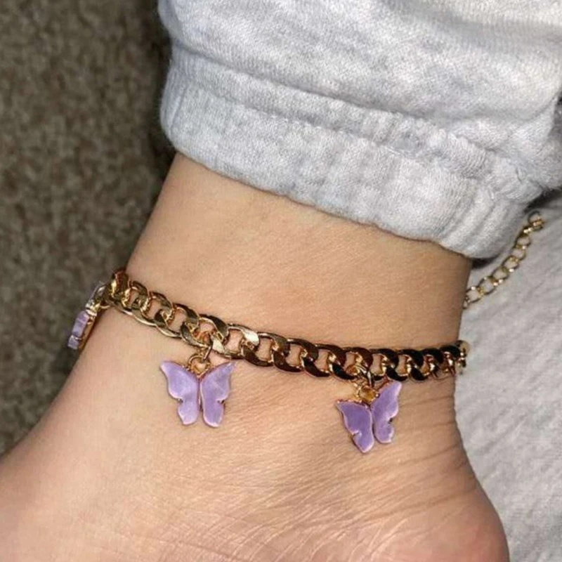 Fashion Personality 14K Golden Silver Colorful Acrylic Pendant Butterfly Anklet Jewelry Wholesale
Fashion Personality 14K Golden Silver Colorful Acrylic Pendant Butterfly Anklet Jewelry Wholesale