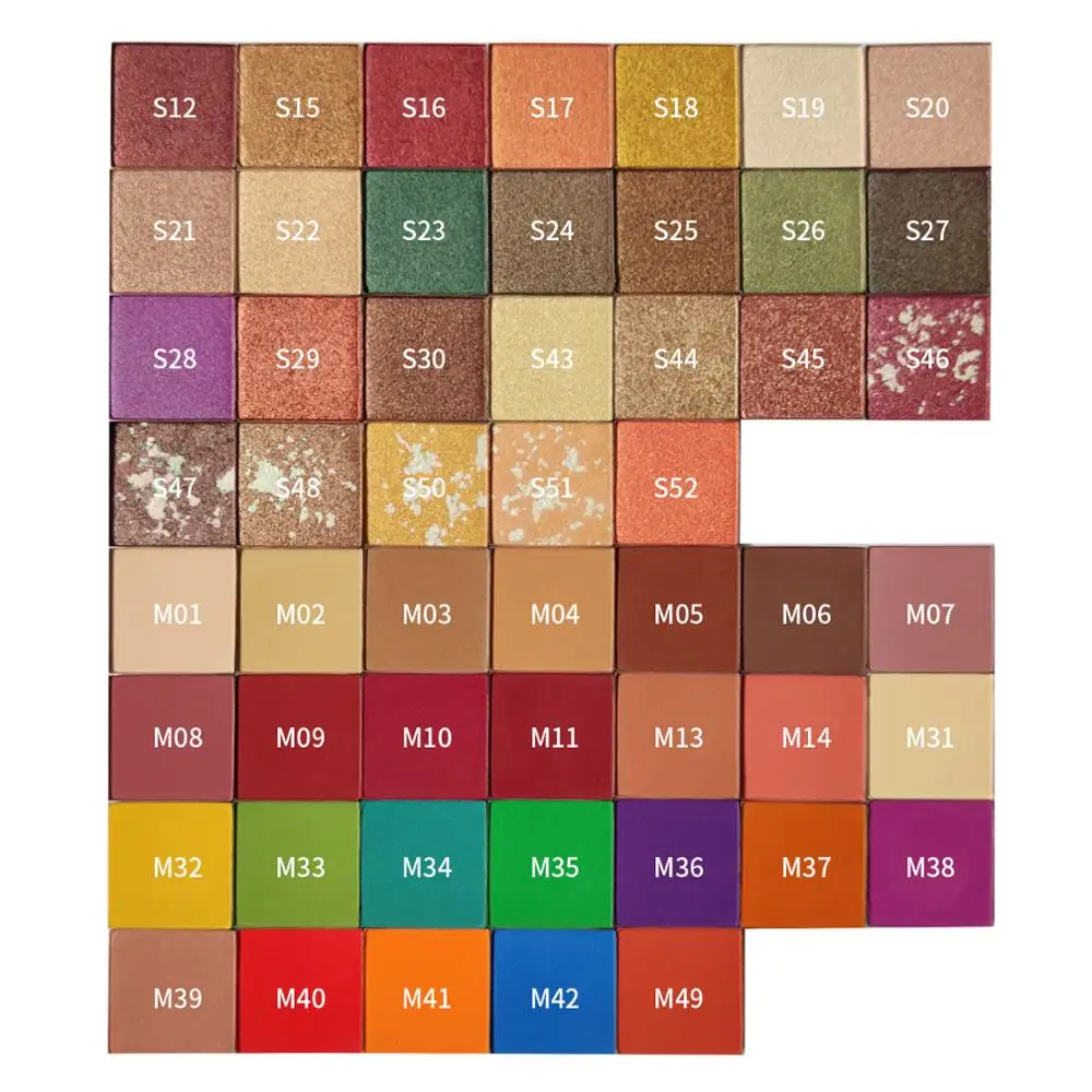 Custom private label 52 color eye shadow vegan makeup cosmetics DIY magnetic eyeshadow palette, 52 colors 
Custom private label 52 color eye shadow vegan makeup cosmetics DIY magnetic eyeshadow palette, 52 colors