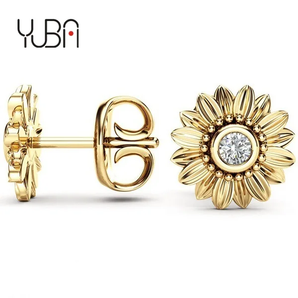 Wholesale Latest Design Sunflower Stud Earrings Crystal Zircon 18K Gold Plated Mother Wife Giftwholesale
Wholesale Latest Design Sunflower Stud Earrings Crystal Zircon 18K Gold Plated Mother Wife Giftwholesale