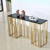 LDNF1015 Wholesale high quality black marble top metal legs made in Foshan manufacturer hallway rectangle console table