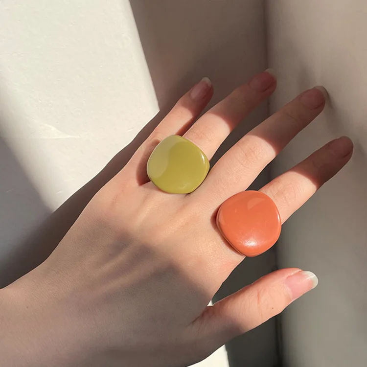 2022 New Geometry Irregular Circle Cream Solid Color Colorful Acrylic Resin Rings Set for Women Jewelry, Like picture
2022 New Geometry Irregular Circle Cream Solid Color Colorful Acrylic Resin Rings Set for Women Jewelry, Like picture