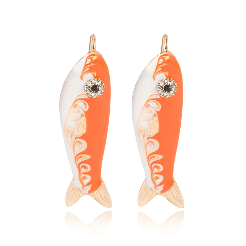 JUHU Popular accessories colorful oil painting geometric diamond-studded lucky fish drop earring round stud earrings for women
JUHU Popular accessories colorful oil painting geometric diamond-studded lucky fish drop earring round stud earrings for women
