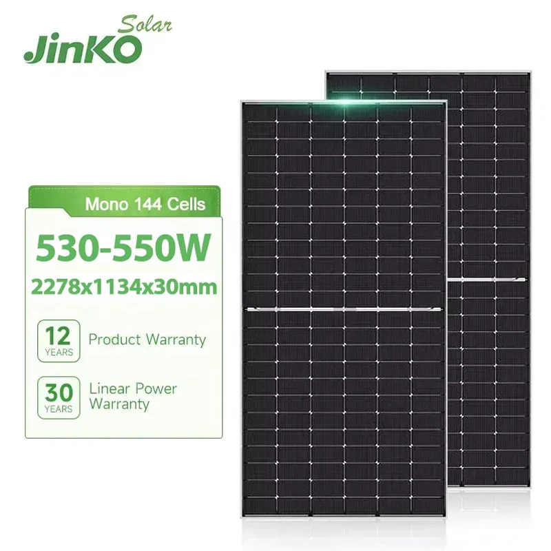

Jinko Eu Rotterdam Stock Fotovoltaico Bifacial Photovoltaic Panneaux Solaires 530w 535w 540w 545w 550 Watts Module Solar Panels